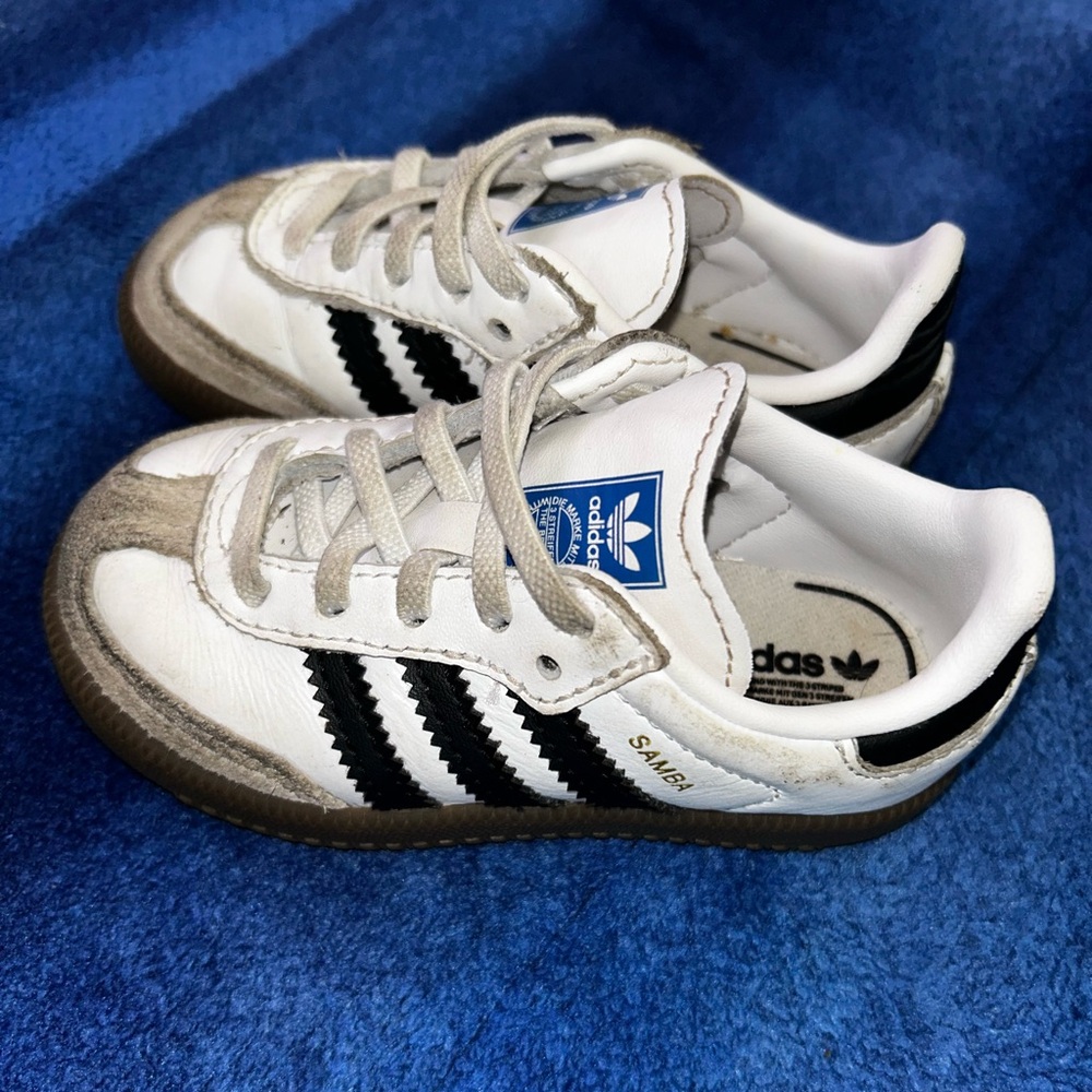 Adidas Samba White and Black Kids' Shoes